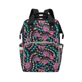 Hawk Feathers Heat Map Multi-Function Diaper Backpack/Diaper Bag