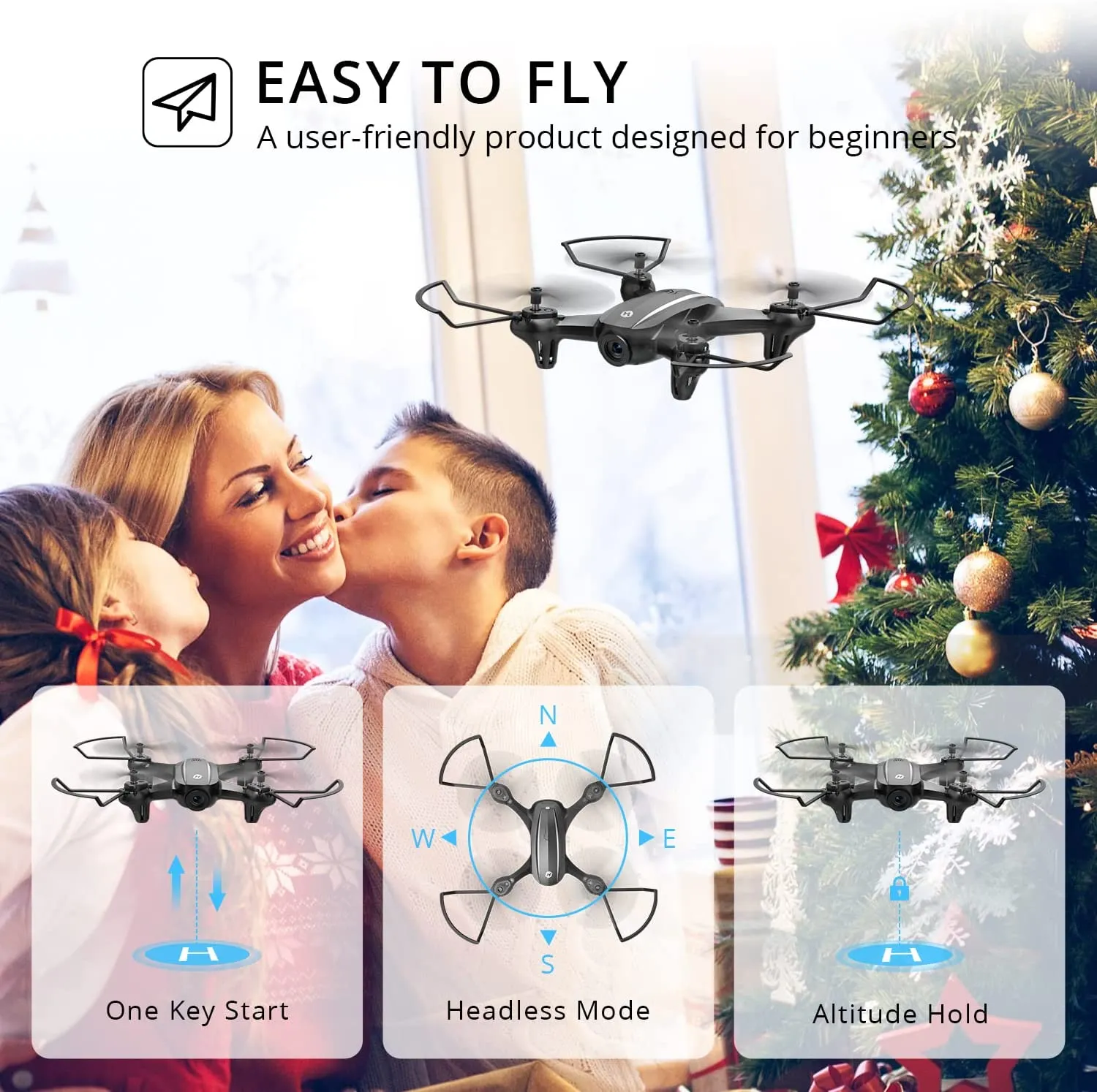 Holy Stone HS340 Mini FPV Drone with Camera RC Quadcopter for Kids Beginners