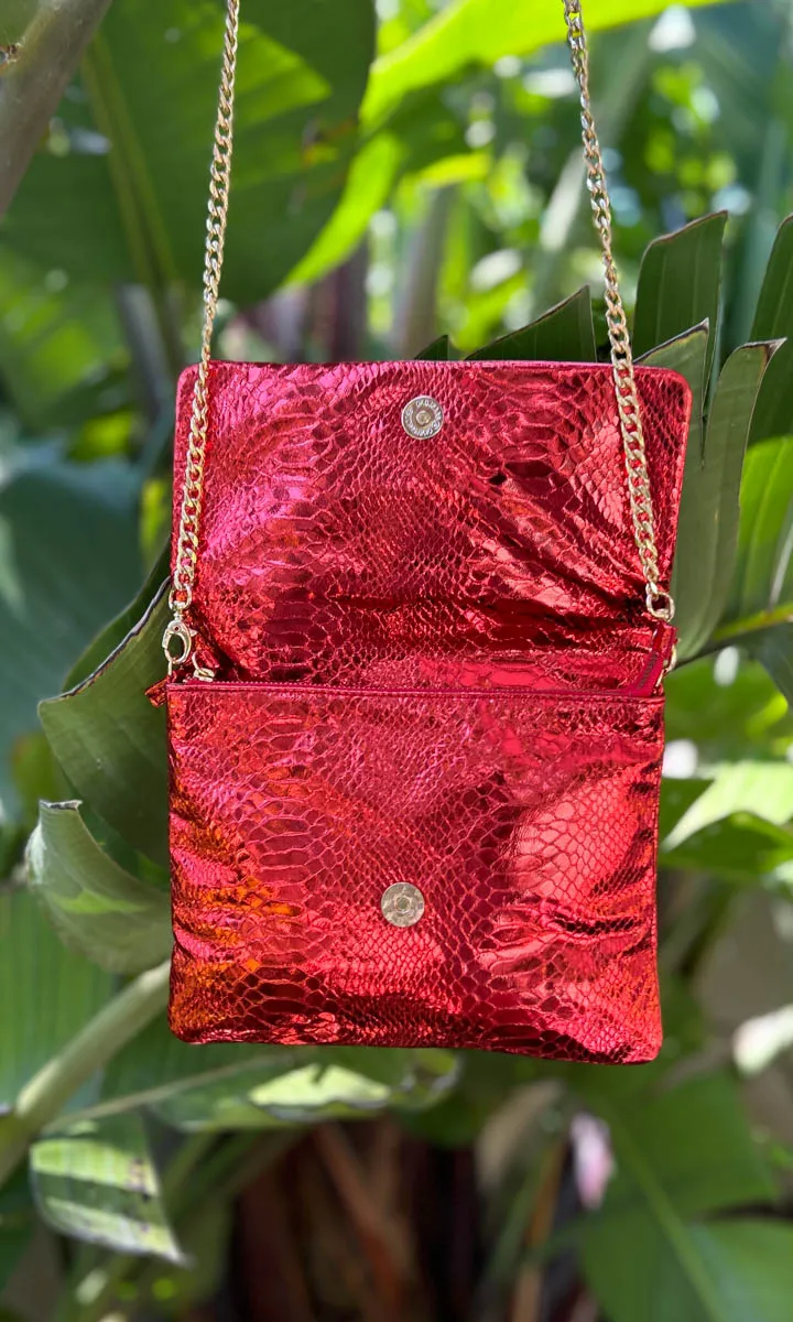 Hoss Emily Bag - Red Metallic Leather