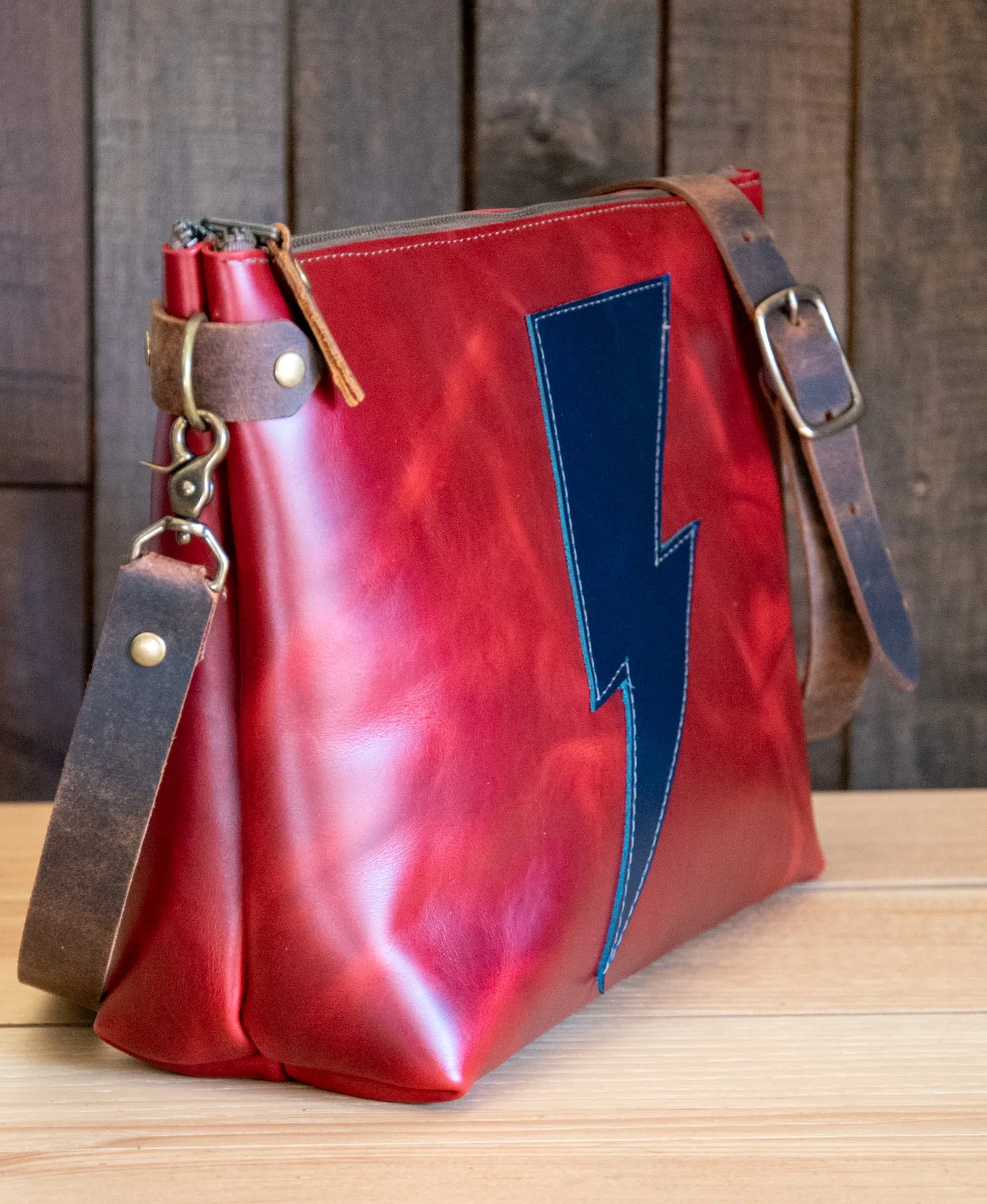 Icons | Handmade Leather  Purse | The Stardust Bowler | Crossbody only | Crimson