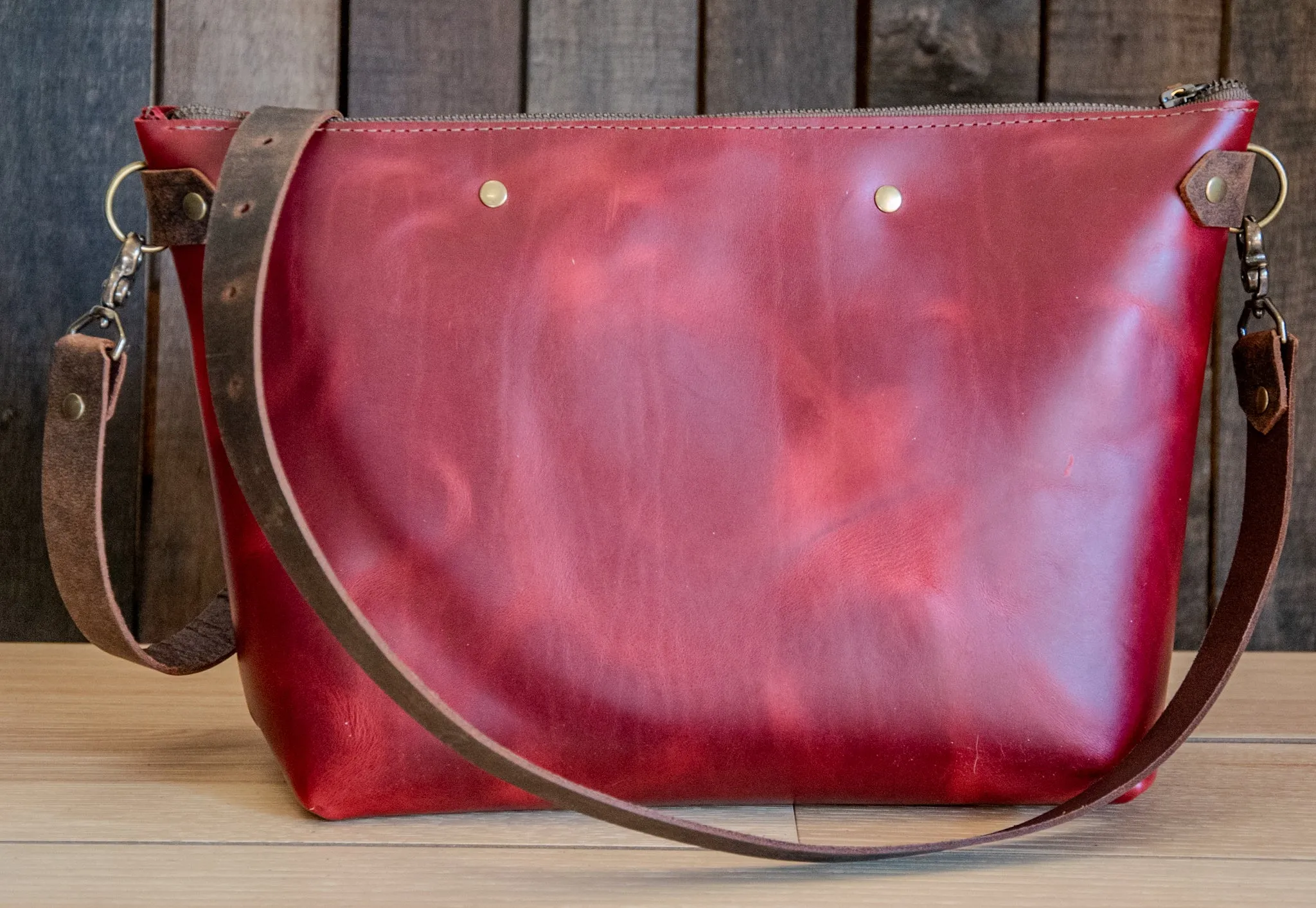 Icons | Handmade Leather  Purse | The Stardust Bowler | Crossbody only | Crimson