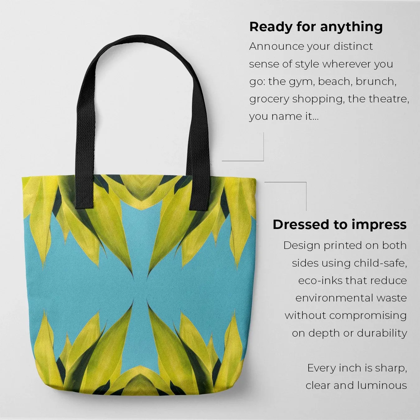 In Bloom - Succulent Op Art Shopping Tote Bag