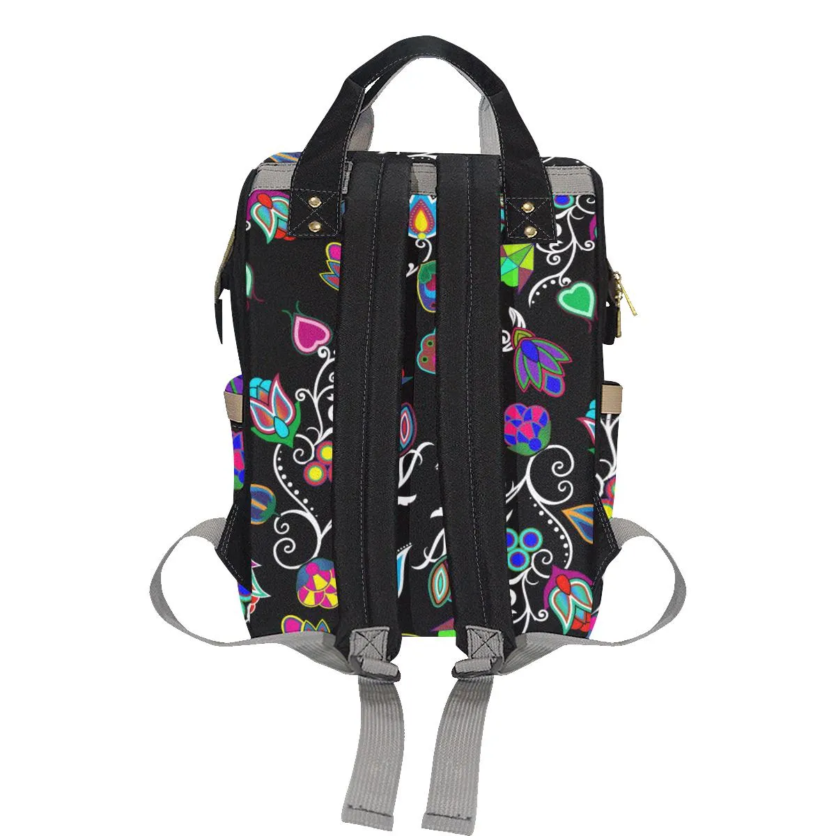 Indigenous Paisley - Black Multi-Function Diaper Backpack