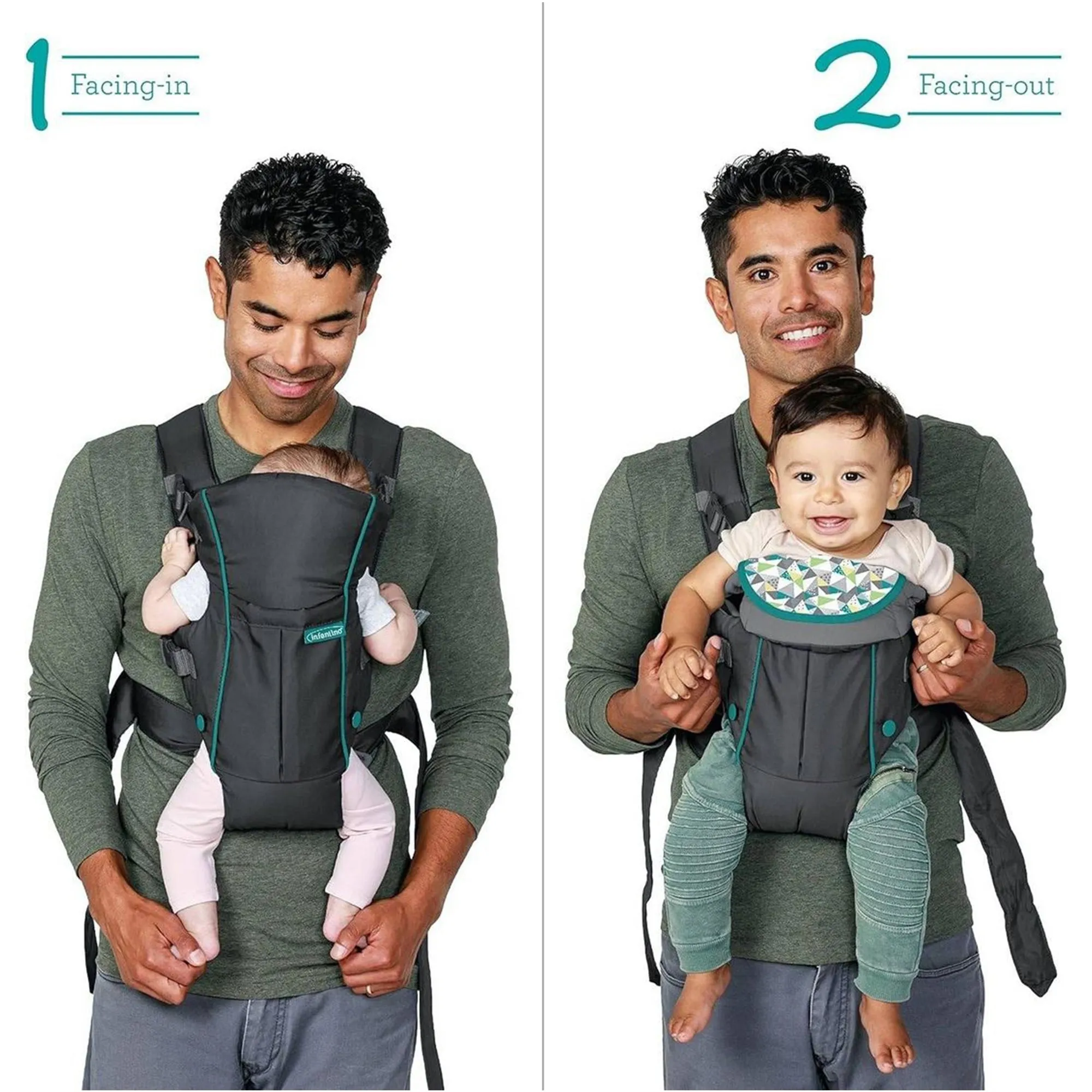 Infantino Swift Classic Carrier With Pocket - Grey - Birth to 12 Months