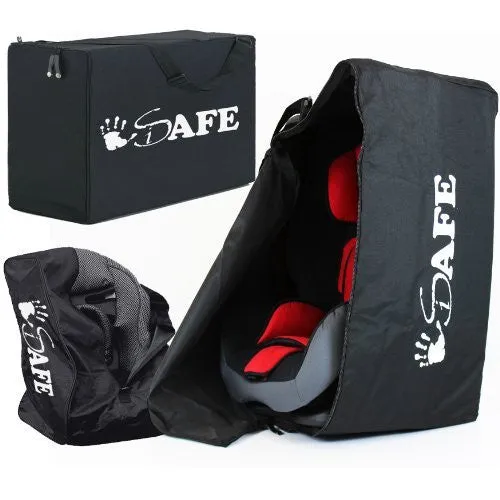 iSafe Carseat Travel / Storage Bag For Axkid Kidzone Car Seat (Red/Tetris)