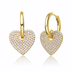 Julie Heart Dangle Infinity Hoop Drop Earrings