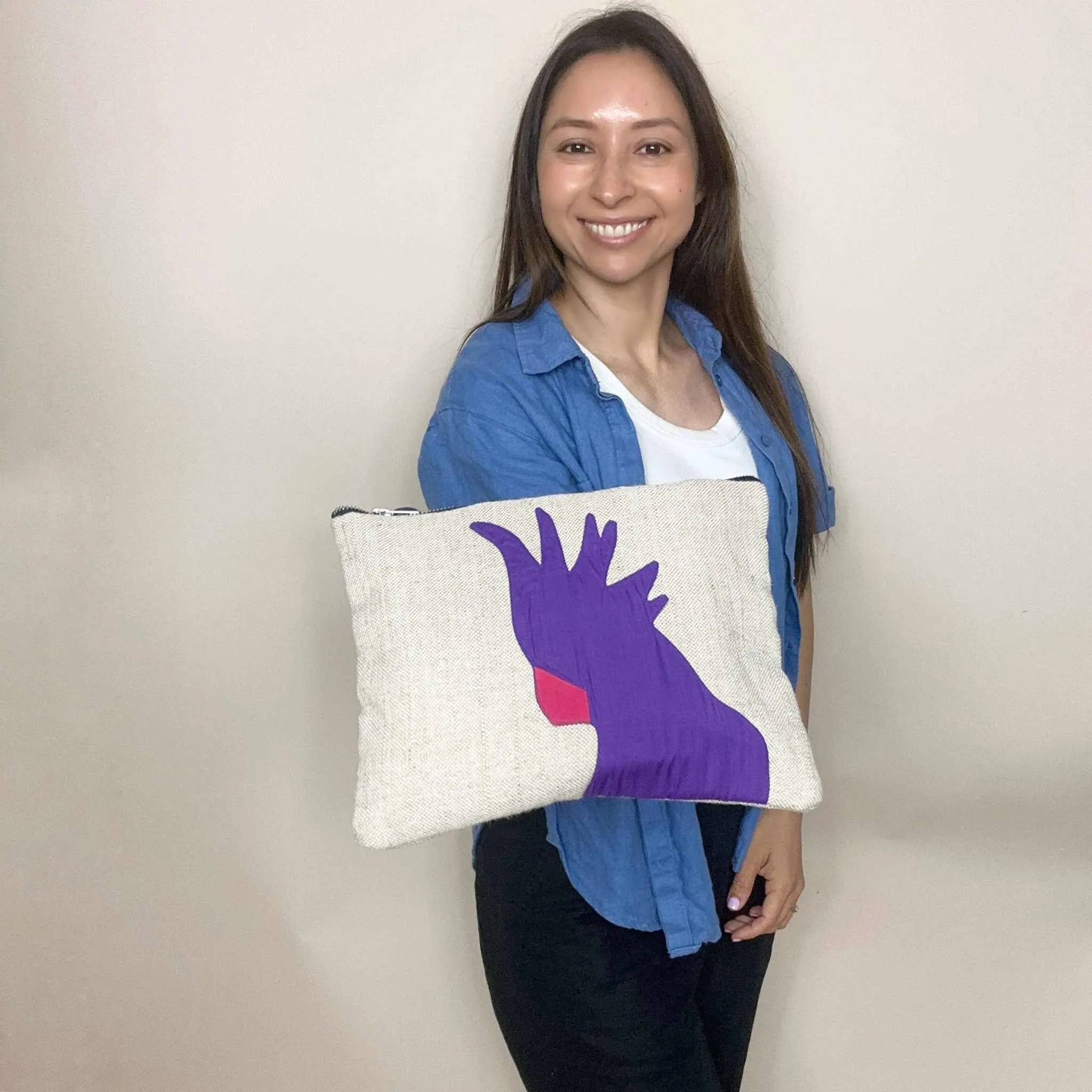 Jute Cockatoo Clutch and Shoulder Bag