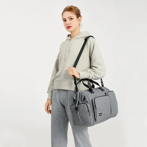 Kono Multi-Compartment Maternity Bag - Grey | Stylish & Functional Baby Changing Bag