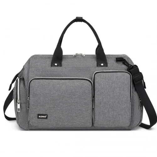 Kono Multi-Compartment Maternity Bag - Grey | Stylish & Functional Baby Changing Bag