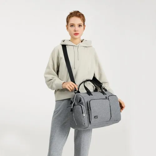 Kono Multi-Compartment Maternity Bag - Grey | Stylish & Functional Baby Changing Bag