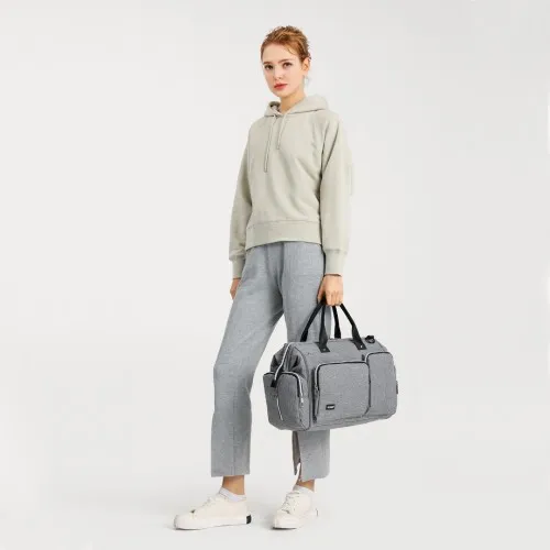 Kono Multi-Compartment Maternity Bag - Grey | Stylish & Functional Baby Changing Bag