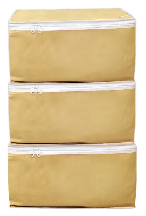 Kuber Industries Non Woven Petticoat Cover-Pack of 3 (Brown)-HS_38_KUBMART21700