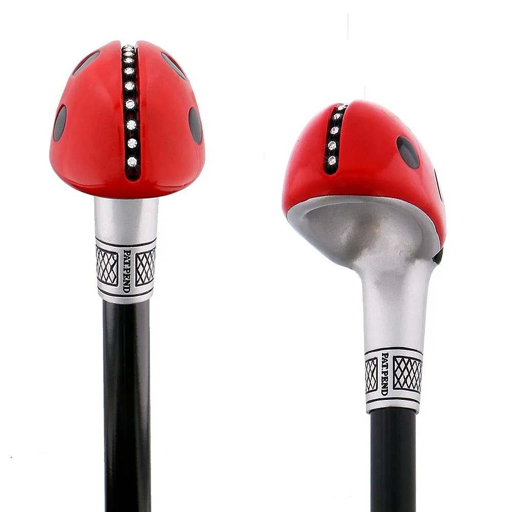 Lady Bug Lola Signature Carbon Fiber Walking Cane - 1 Black Shaft