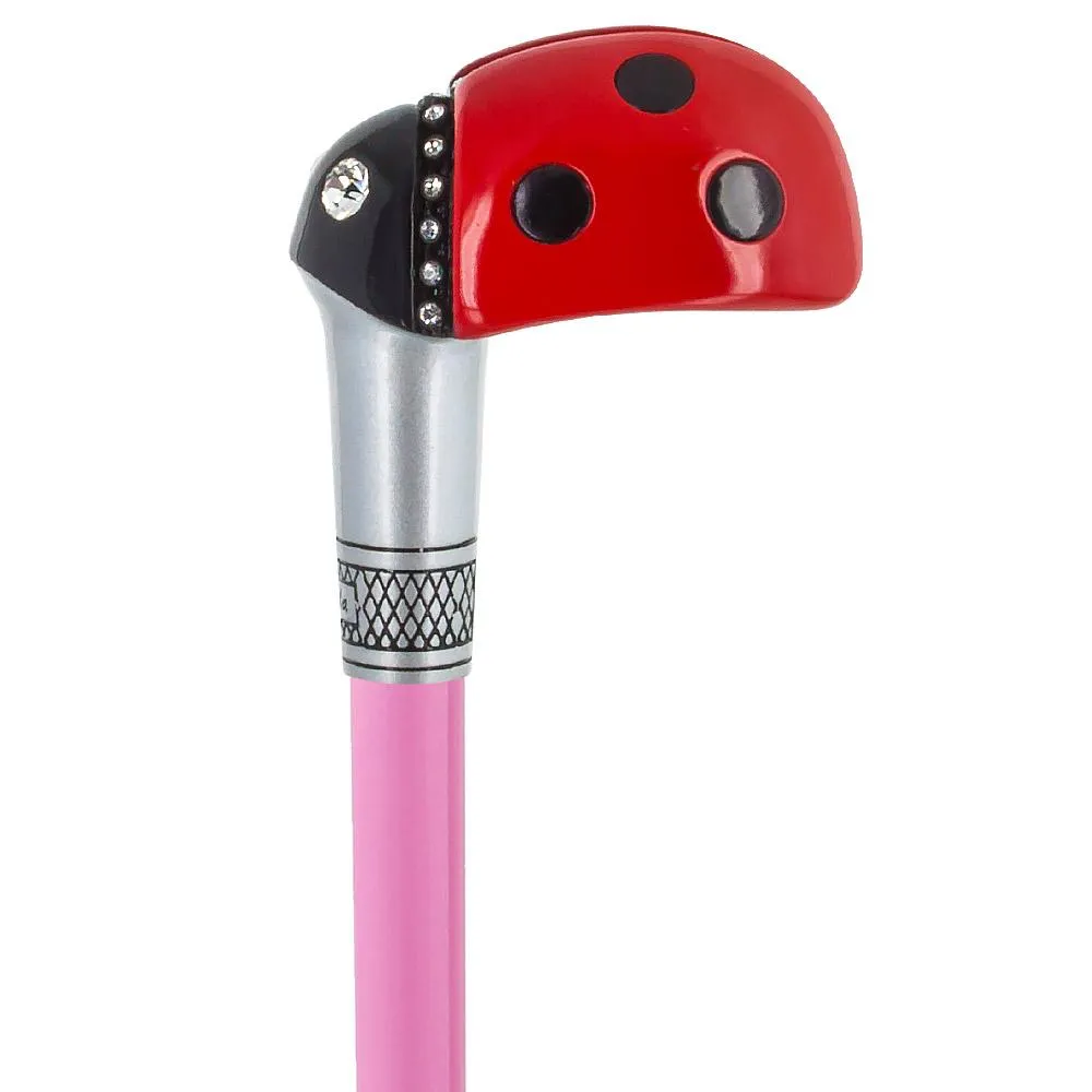 Lady Bug Lola Signature Carbon Fiber Walking Cane - 1 Pink Shaft