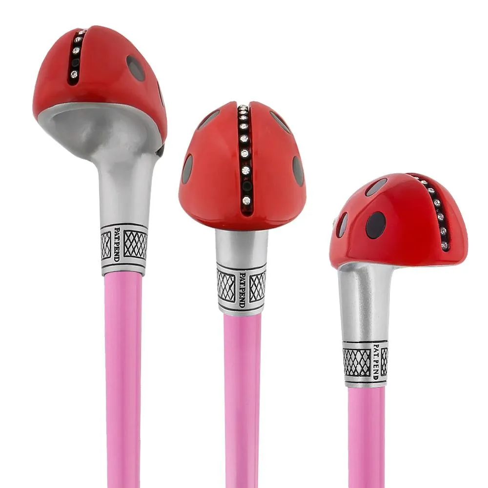 Lady Bug Lola Signature Carbon Fiber Walking Cane - 1 Pink Shaft