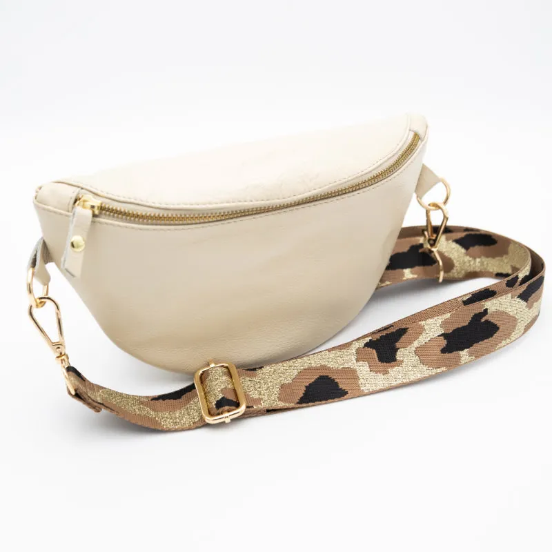 Latte Leather Bum Bag (w Gold Fittings)