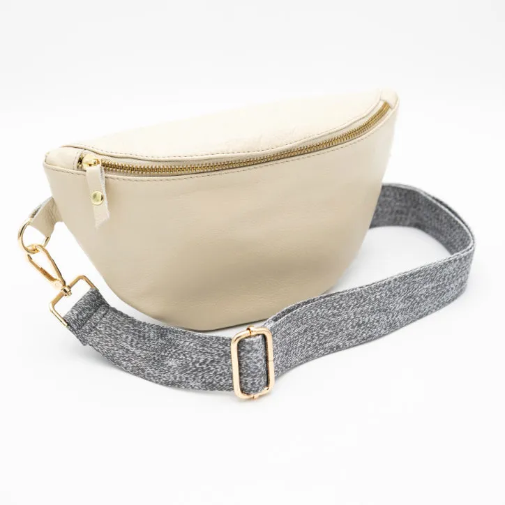 Latte Leather Bum Bag (w Gold Fittings)