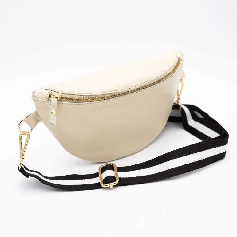 Latte Leather Bum Bag (w Gold Fittings)