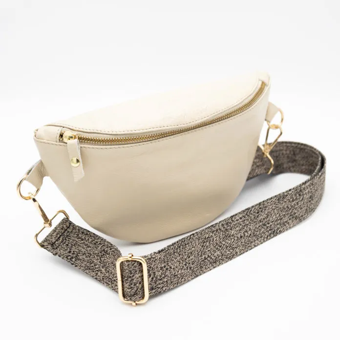 Latte Leather Bum Bag (w Gold Fittings)