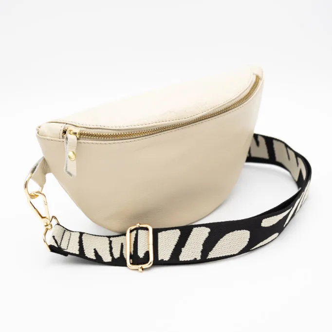 Latte Leather Bum Bag (w Gold Fittings)