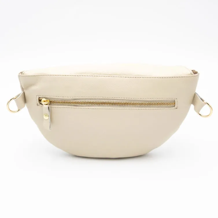 Latte Leather Bum Bag (w Gold Fittings)