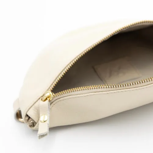 Latte Leather Bum Bag (w Gold Fittings)