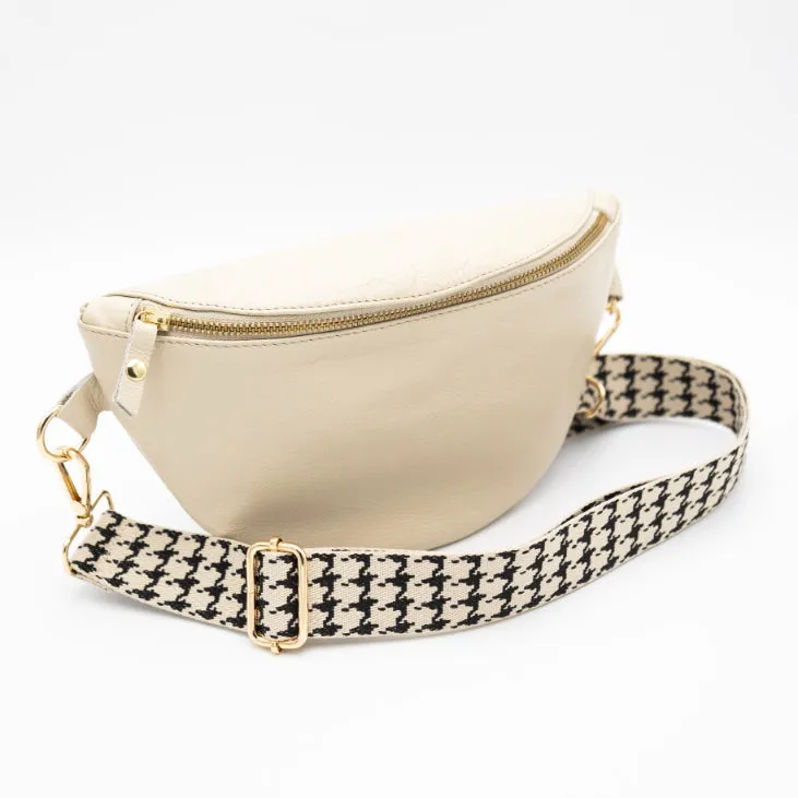 Latte Leather Bum Bag (w Gold Fittings)