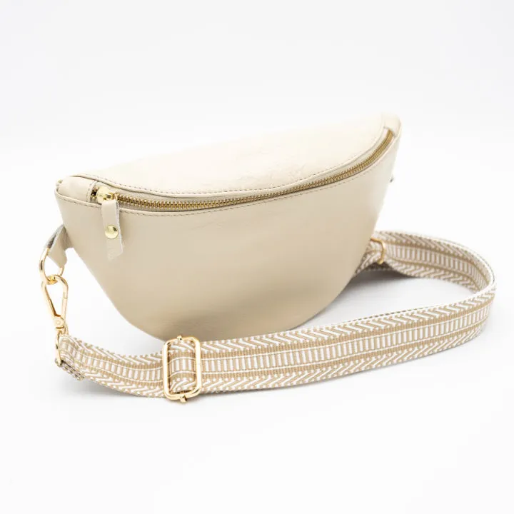 Latte Leather Bum Bag (w Gold Fittings)