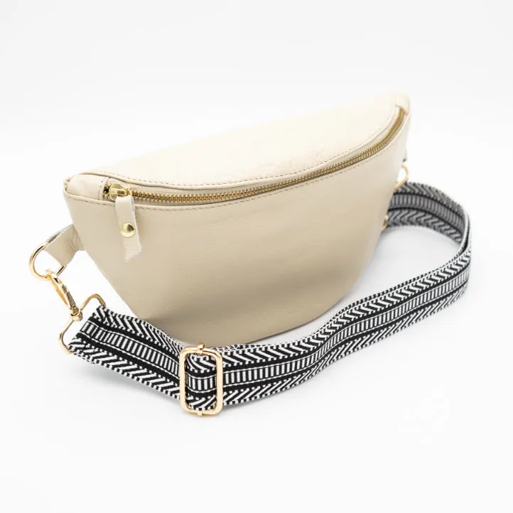 Latte Leather Bum Bag (w Gold Fittings)