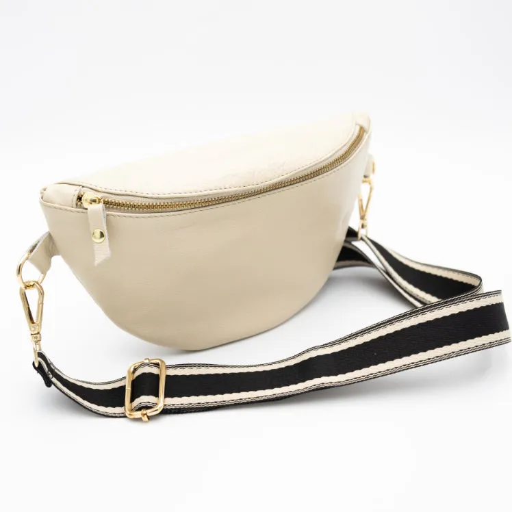 Latte Leather Bum Bag (w Gold Fittings)