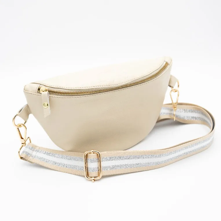 Latte Leather Bum Bag (w Gold Fittings)