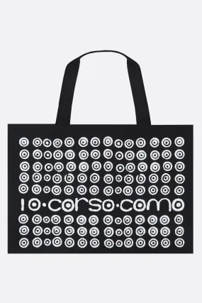 logo print canvas shopping bag