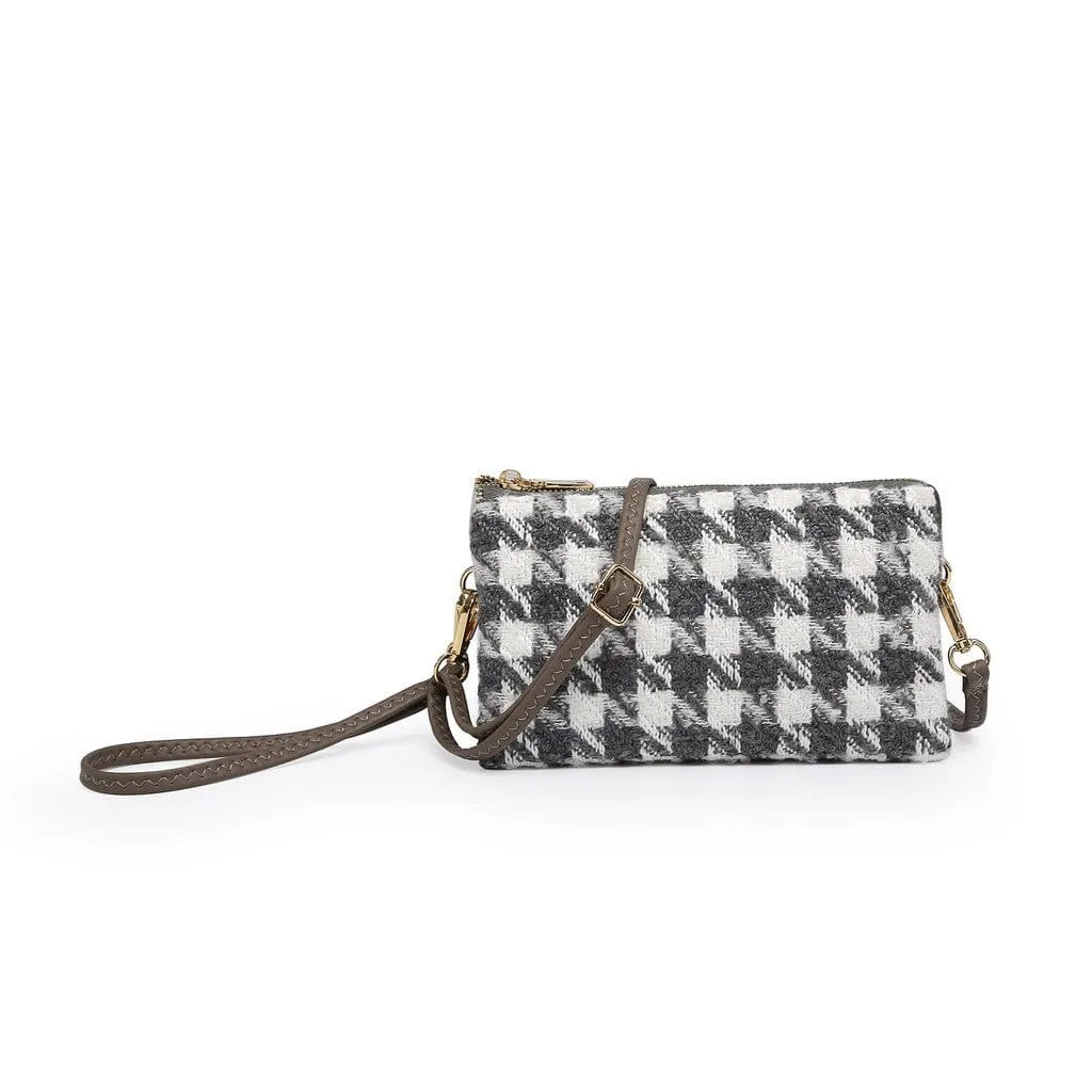 M013HDST Houndstooth 3 Compartment Crossbody