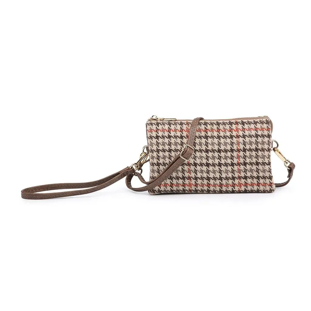 M013HDST Houndstooth 3 Compartment Crossbody