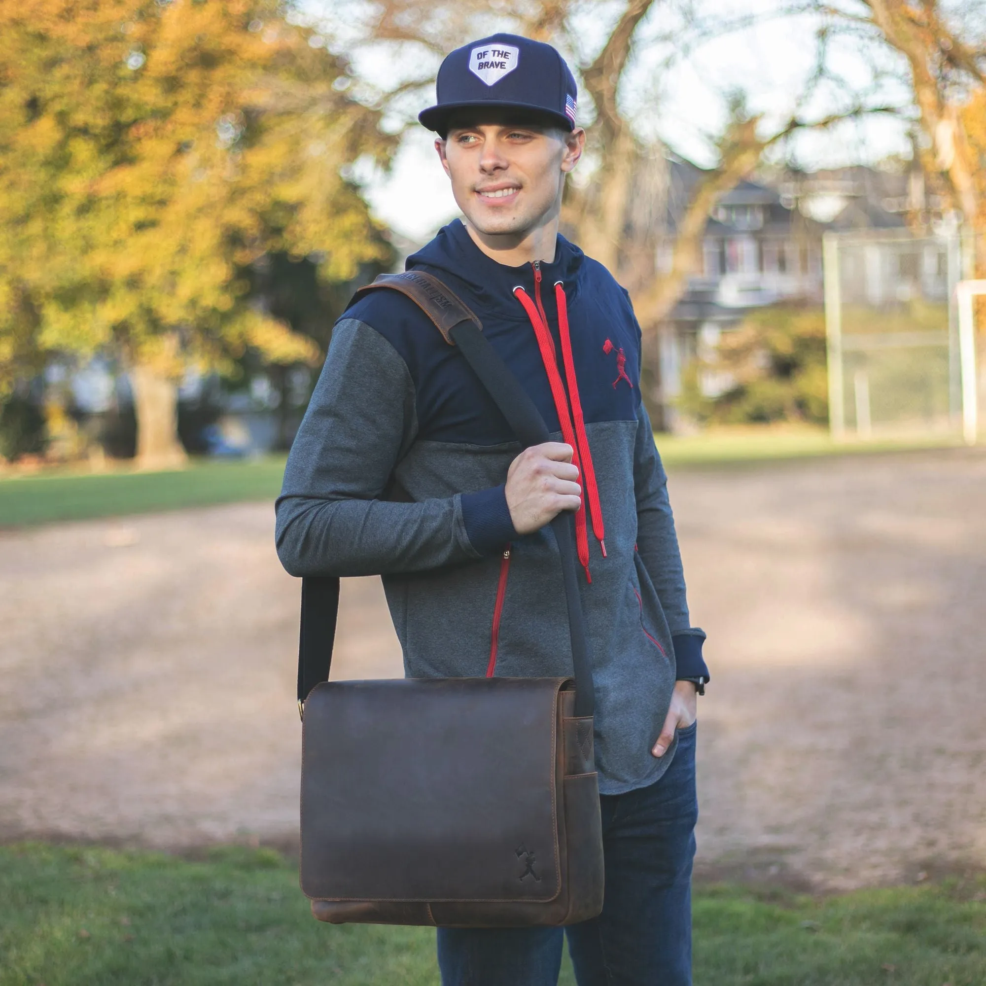 Mathewson Glove Leather Messenger Bag - Pine Tar Brown