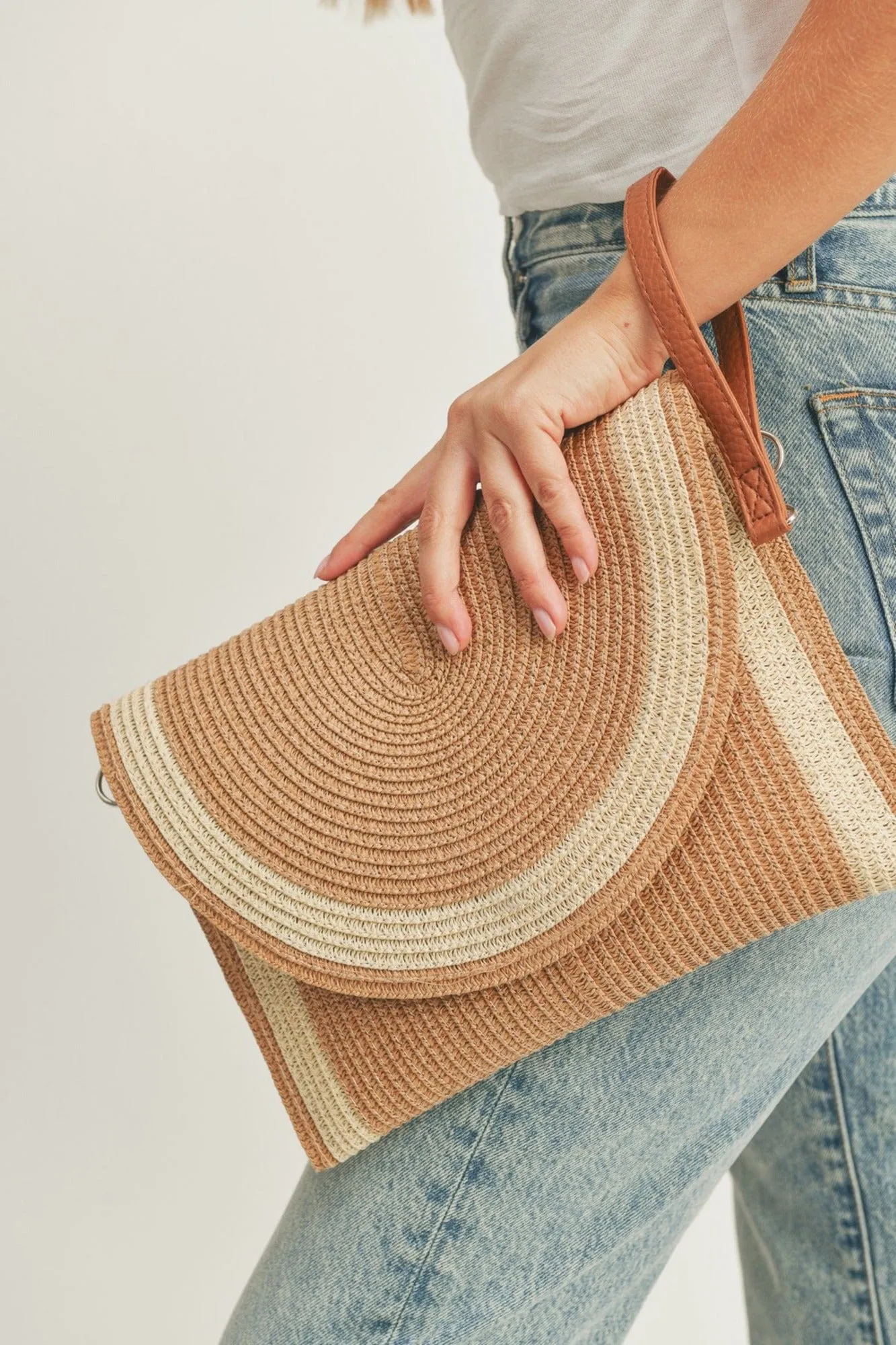 MB0182 Josie Straw Crossbody/Clutch