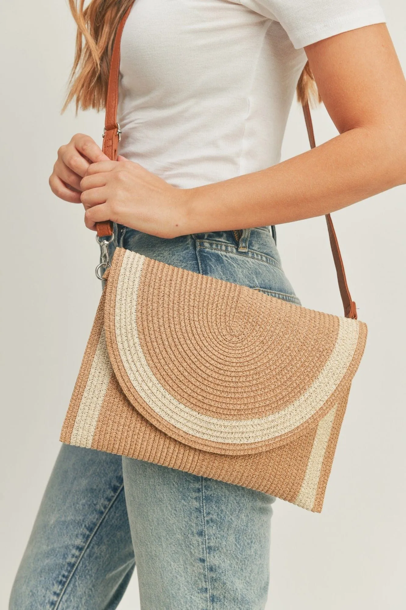 MB0182 Josie Straw Crossbody/Clutch