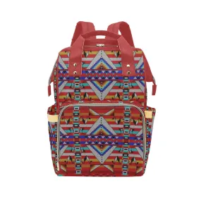 Medicine Blessing Red Multi-Function Diaper Backpack/Diaper Bag