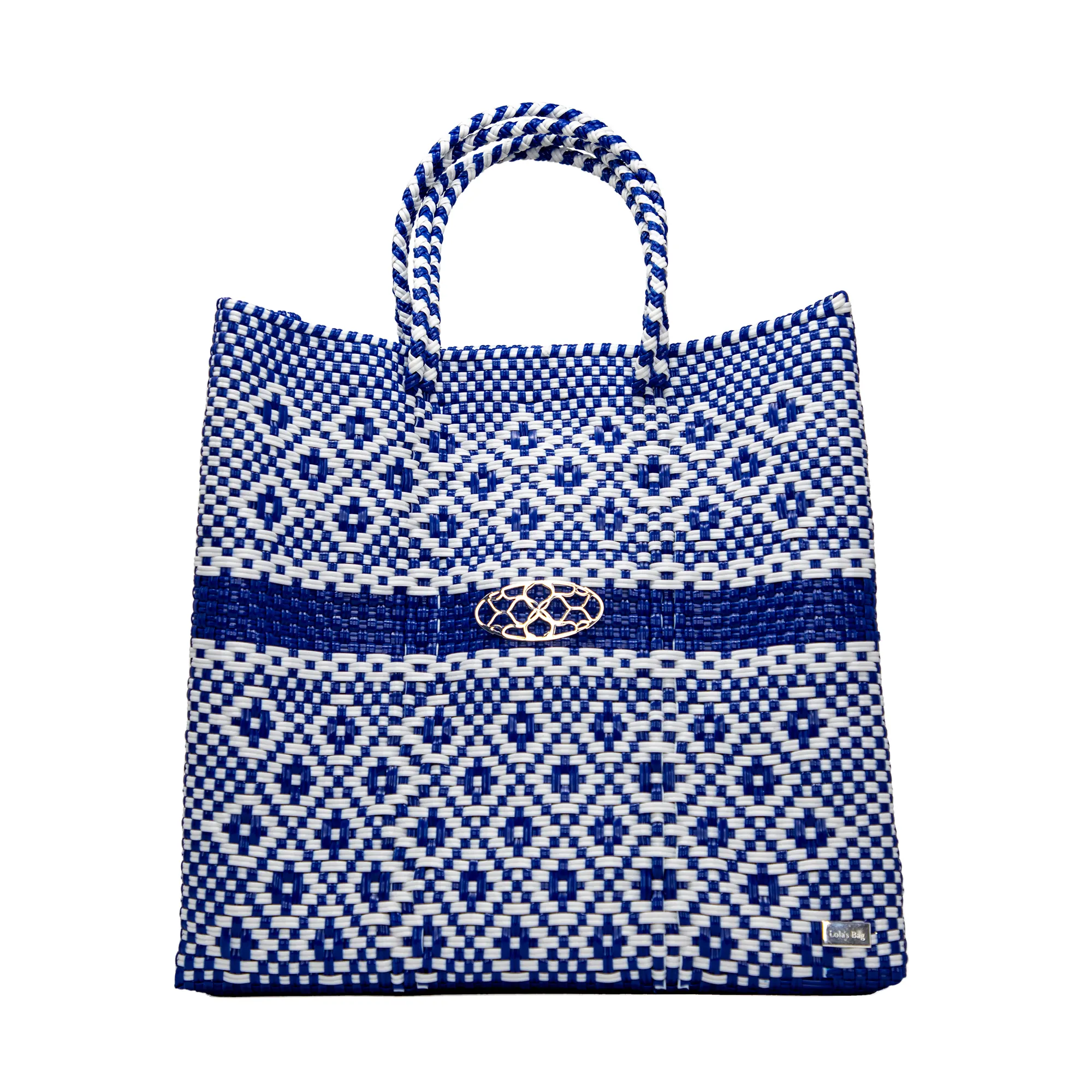 MEDIUM BLUE AZTEC STRIPE TOTE BAG