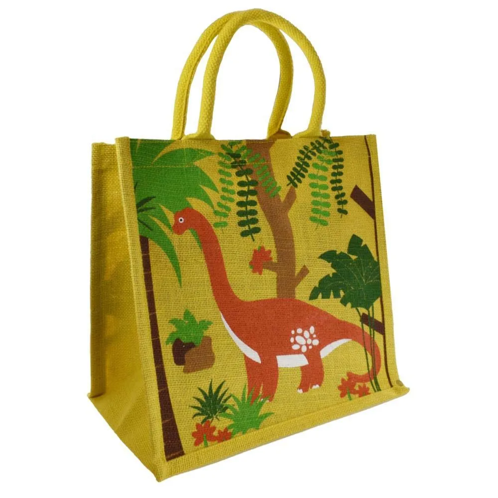 Medium Jute Shopping Bag by Shared Earth - Brontosaurus