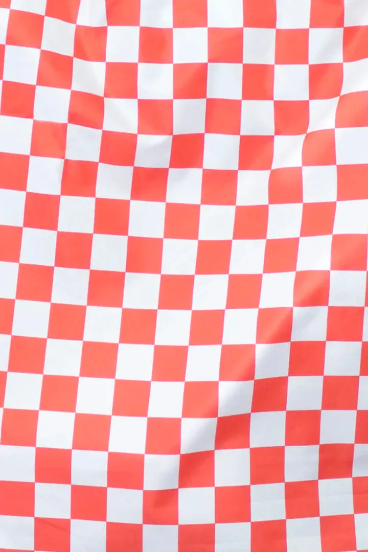 Medium Reusable Bag - Pink & Orange Checkerboard