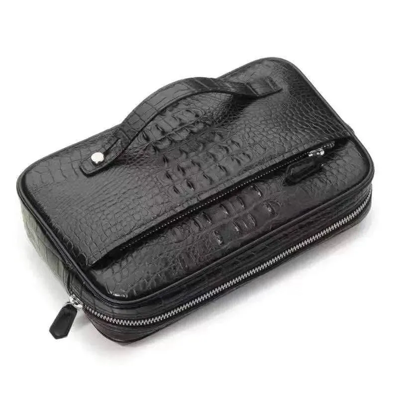 Mens Exotic Crocodile Leather Clutch Bag Mens messenger bag