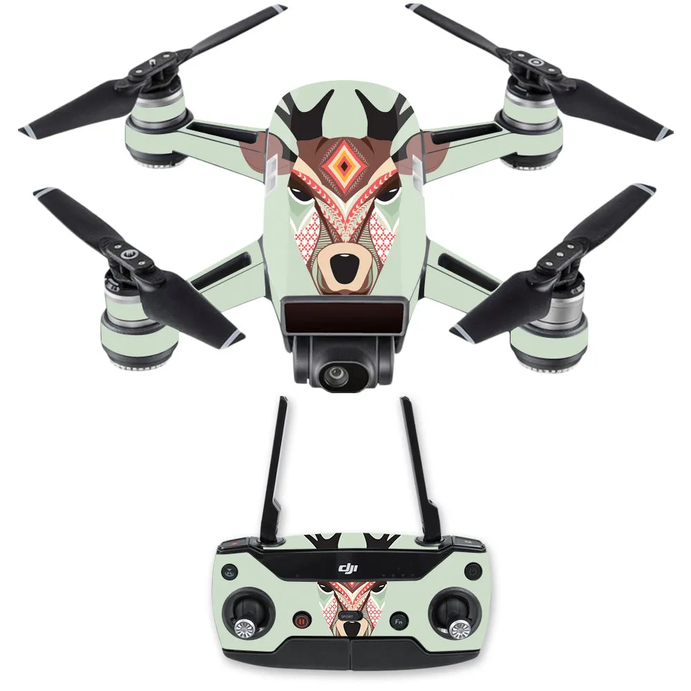 MightySkins DJSPCMB-Aztec Deer Skin Decal for DJI Spark Mini Drone Com