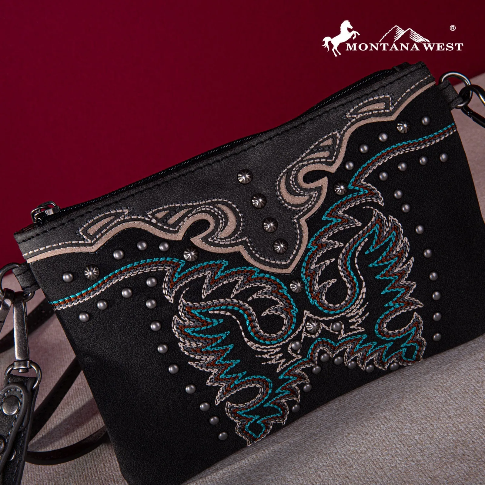 Montana West Embroidered Collection Clutch/Crossbody