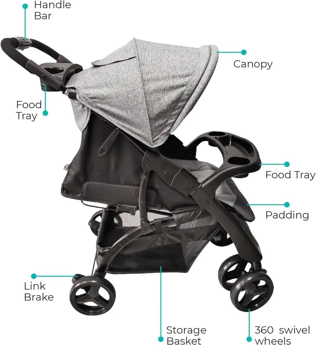 Moon Aria Go Travel System Dark Grey