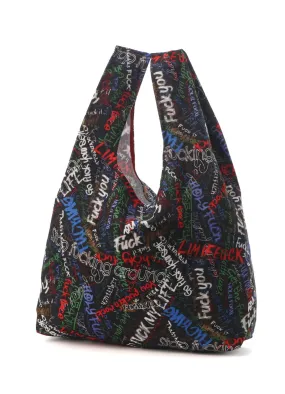 Mosaic FU*K Print Cotton Shopping Bag