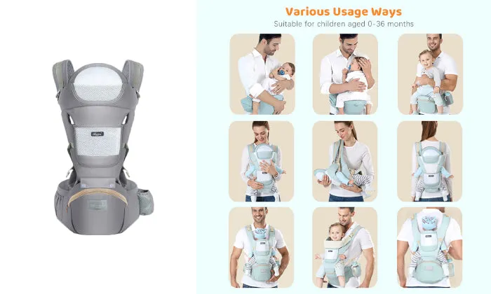 Multifunctional Breathable Baby Carrier With Hip Seat Lumbar