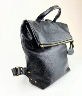 Nancy Rucksack in Black Pebble Leather