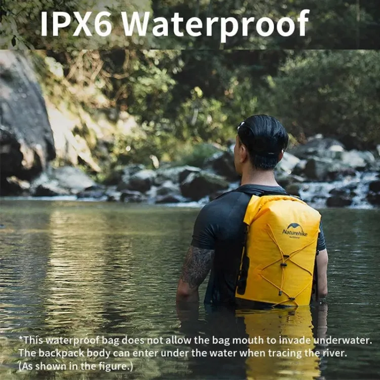 Naturehike Wet Dry IPX6 Waterproof Bag Outdoor Seaside Diving Swimming Rafting Equipment, Color: 30L Yellow