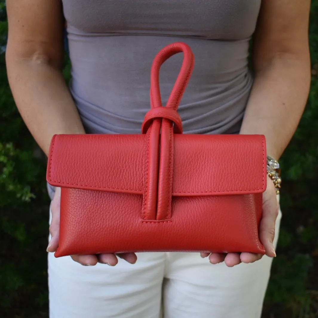 Navy Blue Modern Leather Clutch & Crossbody